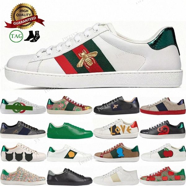 

designer running shoes embroidered ace bee printed leather sneaker men women sneakers with stars snaker loafer pearls spikes studded trainer