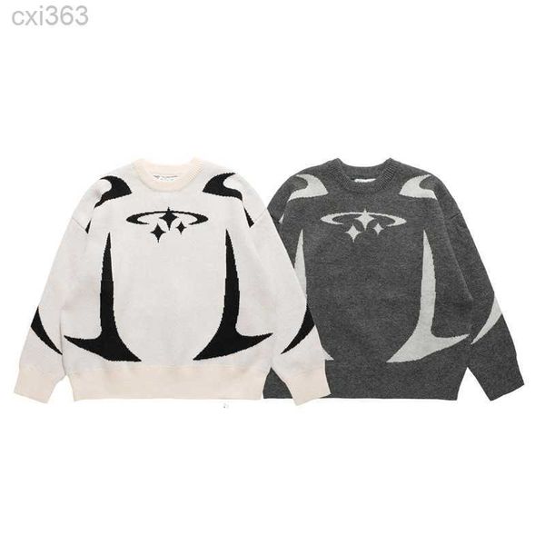 

men's vests men's vintage knitwear y2k stars graphic sweaters winter harajuku oversized pullover sweater aesthetic clothes for tee, Black;white