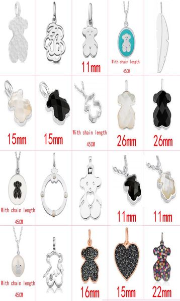 

2021 new 100 925 sterling silver rose gold original cute bear fashion pendant fit women039s necklace party gift jewellery2897241
