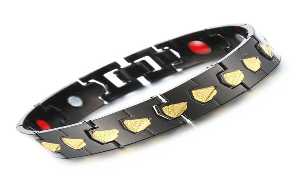

new fashion health care germanium magnetic bracelet for woman men arthritis and carpal tunnel copper power therapy bracelet wholes2159308, Black