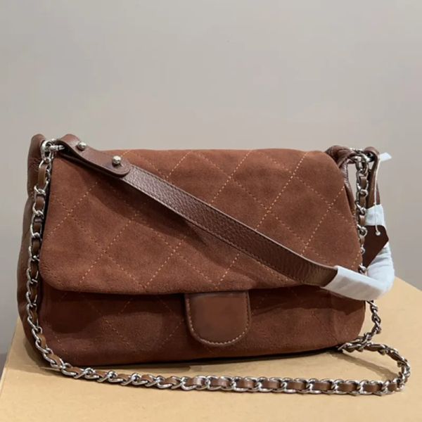

2023 french classic suede designer crossbody bag luxury famous paris chain shoulder bag women's fashion pattern underarm bag casual han