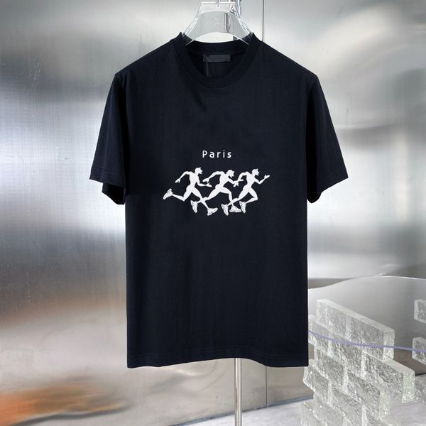 

paris summer fashion polar fashion high street cotton t-shirt sweatshirt t-shirt pullover t-shirt breathable men and women patterned print, White;black