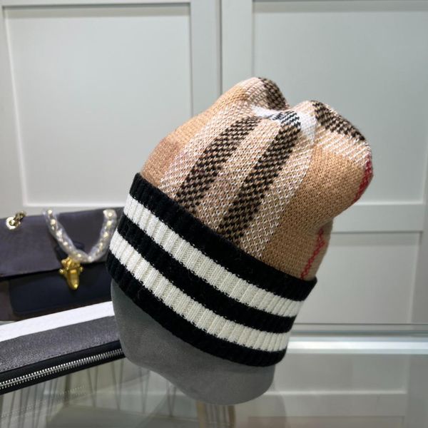 

stripe beanie mens women skull caps winter warm plaid knitted hat cold-proof classic stretch hat 6 colors high quality, Blue;gray