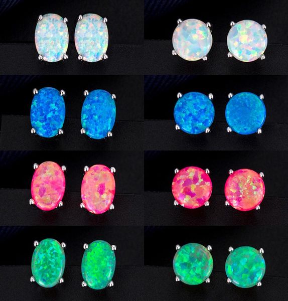

fashion s925 silver ear stud earring back european and american with white blue opal jewelry for women highend luxury girl gift a8792975