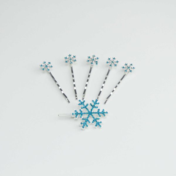 

snow hairpin snow lovely hair ornaments children cartoon headdress six piece suit hair comb, Slivery;white