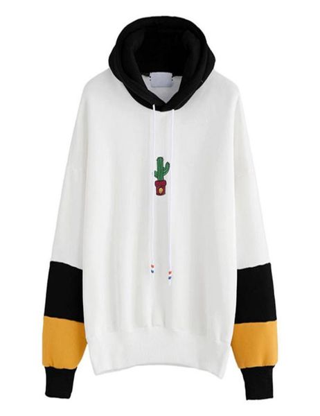 

fashion hoodie women long sleeve cactus print hoodie sweatshirt hoody pullover blouse cotton blend jumper hoodie women2718124, Black