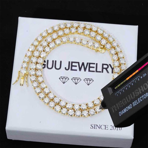 

blue diamond cz black 3mm 6mm square gold vvs 24 inches 925 sterling silver moissanite men's tennis chain