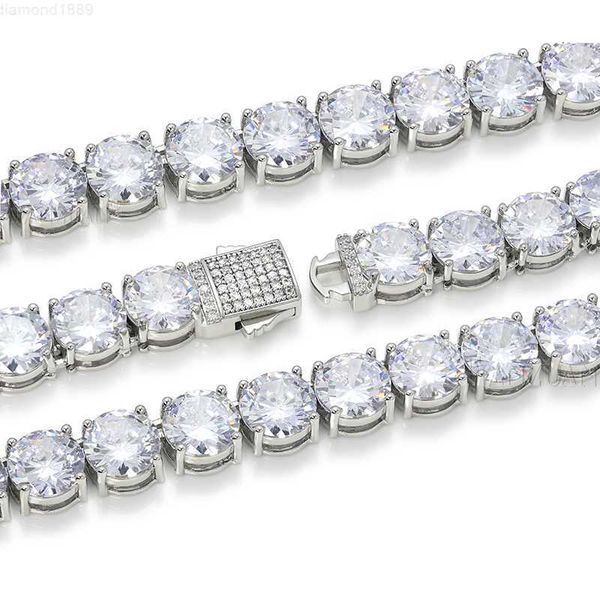 

tennis chain bracelet 10mm one row moissanite iced out necklace 925 silver link for men women hip hop jewelry luxury bracelet