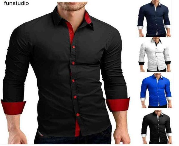 

men designer shirt classic style longsleeve dress shirts for males slim casual clothes men039s cothing white black tshirt3985060