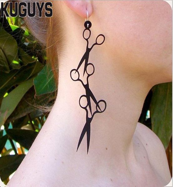

black scissor dangle earrings for women new fashion jewelry03148595, Silver
