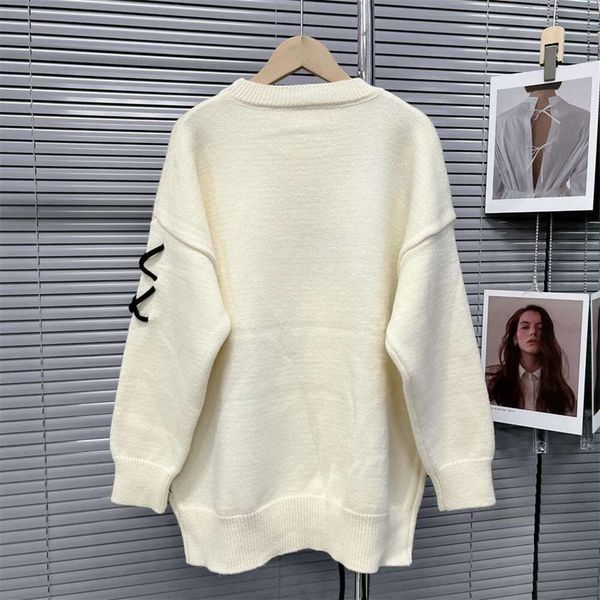 

small western styled languid wind based sweater for women autumn and winter high end unique inner top, White;black