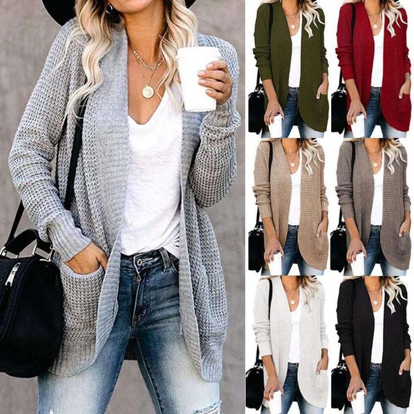

autumn winter cardigan womens curved big pocket sweater, White;black