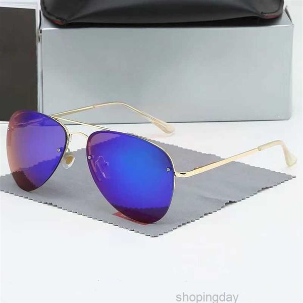 

sunglasses classic round rayse designer uv400 eyewear metal gold frame sun glasses men women mirror with box 82211j, White;black