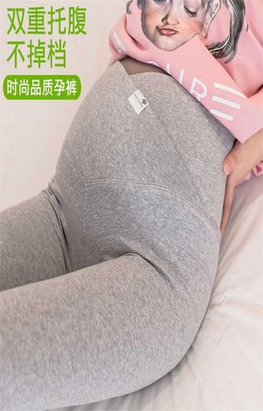 

801# a v low waist belly cotton maternity legging spring casual skinny pants clothes for pregnant women autumn pregnancy 2201101971424, Black