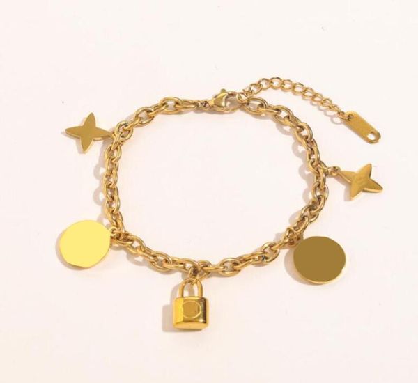

designer stainless steel bracelets chain luxury brand letter steels seal bangle fashion mens womens golden adjustable5959142, Black
