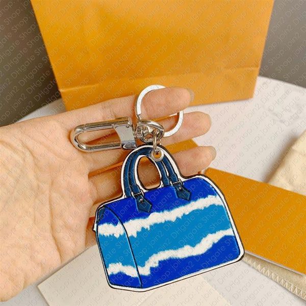 

m69292 signature escale speed key holder bag charm keychain car key ring chain bell name id bag tag stamping stamp pouch cles 2512, Black
