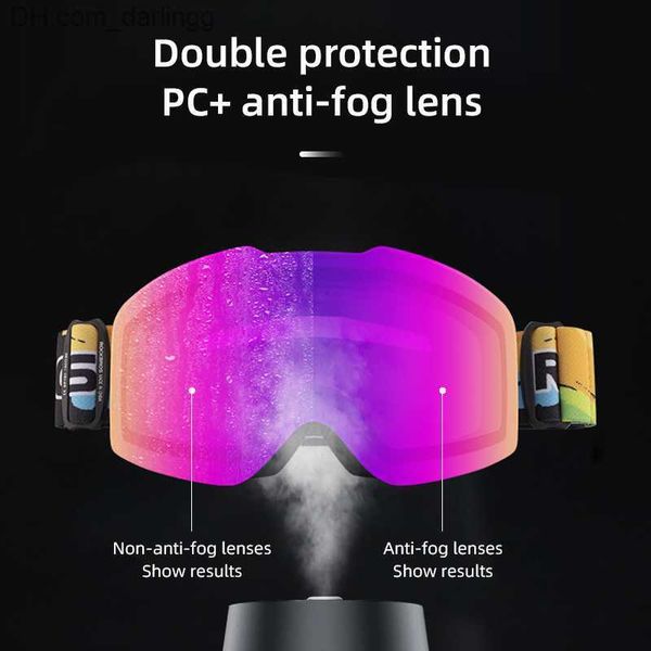 

ski goggles rockbros windproof uv400 anti-fog glasses double layers skiing snowboard mask moto cycling sunglasses q230901