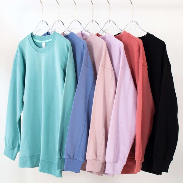 

lu-927 perfectly oversized women's crewneck sweatshirt streetwear women baggy sweater sweatshirt winter, White