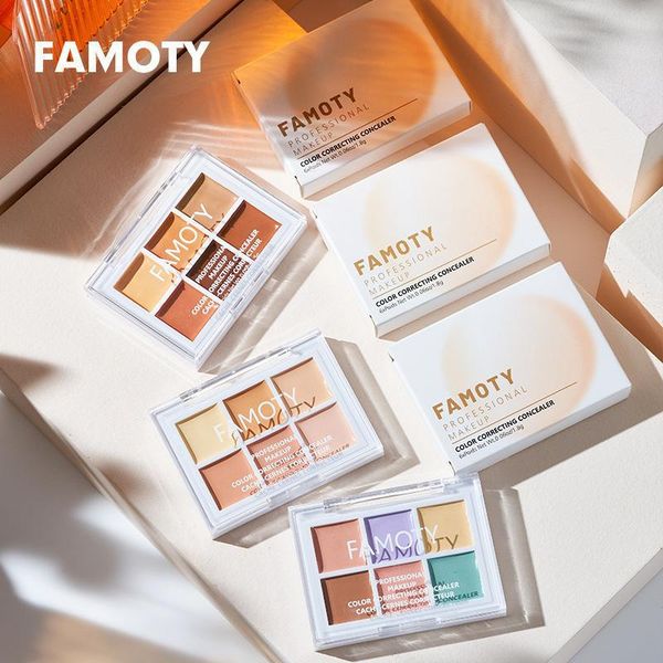 

Palette Long-lasting Moisturize Concealer Cream Bronzer Contouring Brightening Highlighter Face Color Corrector 6color, White