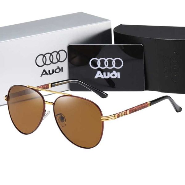 

designer audi cool sunglasses luxury four circles car brand new men's polarizing mirrors driver's fashionable large frame women&#0, White;black