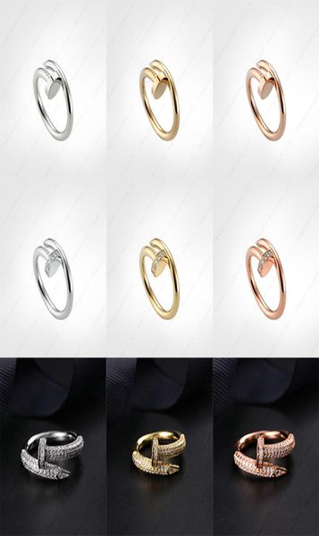 

nail ring mens band rings diamonds designer luxury jewelry women titanium steel alloy goldplated craft gold silver rose never fad6080201