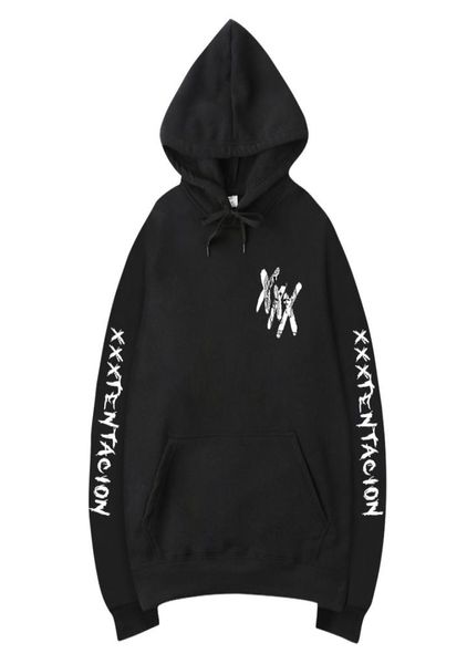 

new 2020 autumn winter european and aman red singer xxxtentation same rock plus hooded sweater men1680834, Black
