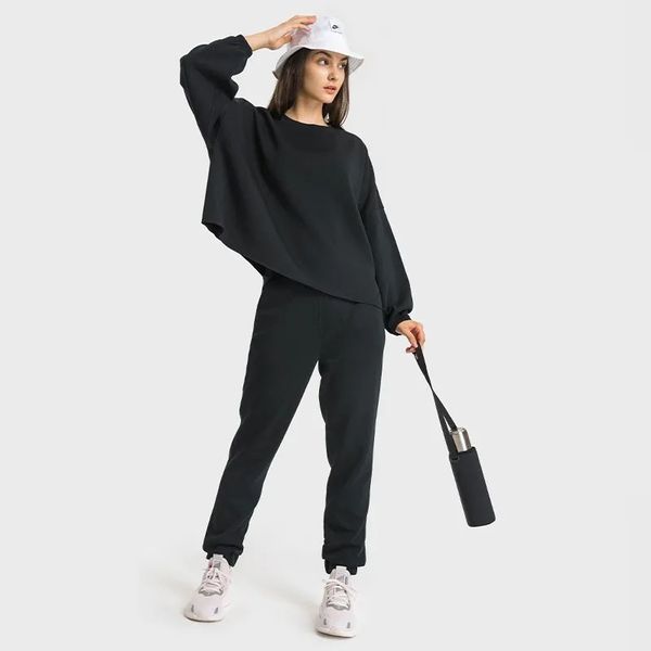 

l-209 women oversized lightweight warmth relaxed fit for on the move crew sweatshirt yoga clothes pullover long sleeve shirts soft casual s