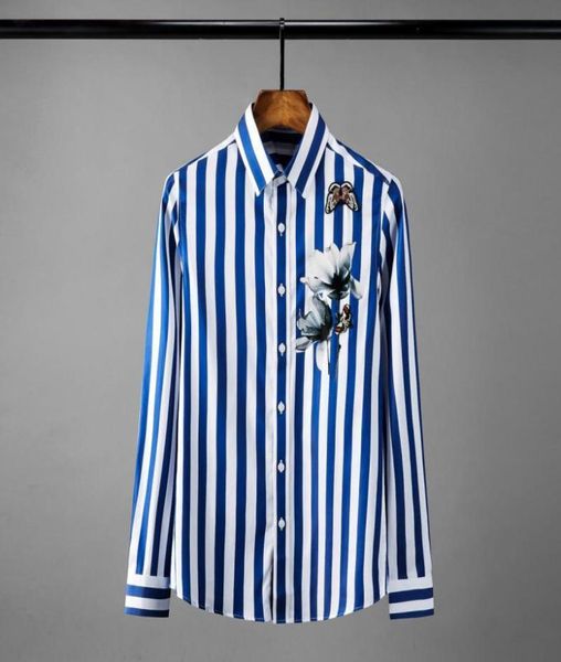 

minglu tencel mens shirts luxury striped daffodils printed long sleeve mens dress shirts plus size 4xl slim fit party man shirts 15294755, White;black