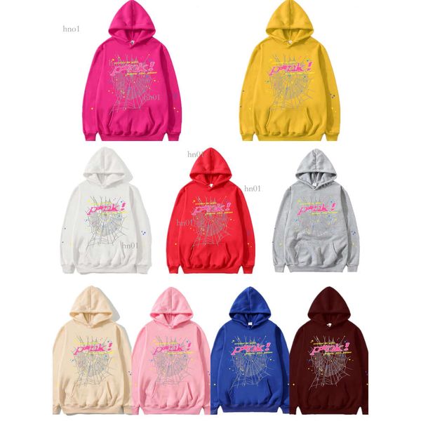 

23ss men designer 555 hoodies women winter hoodie fashion casual spider web hoodie men women loose pullover sp5der hoodie stereo hip114, Black