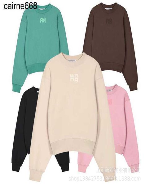 

designer women's hoodies sweatshirts autumn new loose silhouette round anders neck women's sweatshirt wangs7824236, Black