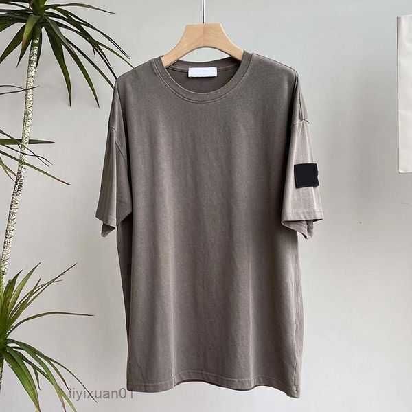 

designer stones island tshirt summer compass mens and womens breathable loose short sleeve letter print valentine street fashion campus cott, White;black