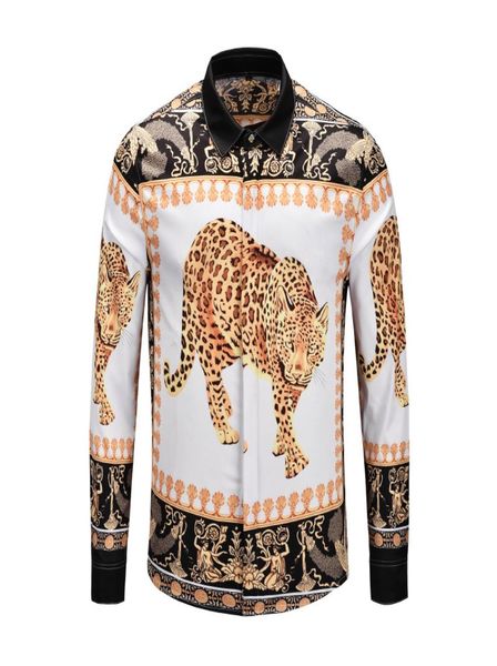 

high definition printing a leopards men039s loose long sleeve shirts slim fit business dress shirts for man3162827, White;black