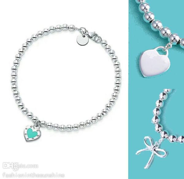 

bowknot loveheart love bracelet designer strands blue enamel sterling silver valentines day chirstmas for women for teen girls co6113783, Black