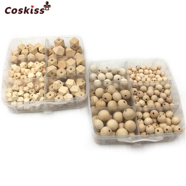 

diy nursing jewelry combination boxed wooden teether blending geometric hexagon round beads pacifier chain baby toy 2109097599114