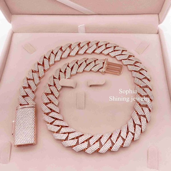 

pass diamond tester flawless d color vvs moissanite mens hip hop iced out cuban chain, Silver