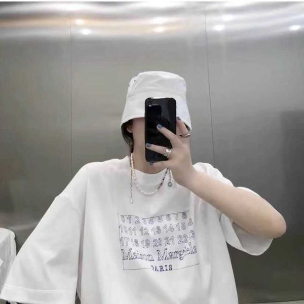 

designer t shirt summer niche digital calendar printed short sleeved loose fitting casual trendy men and women's t-shirt, White;black