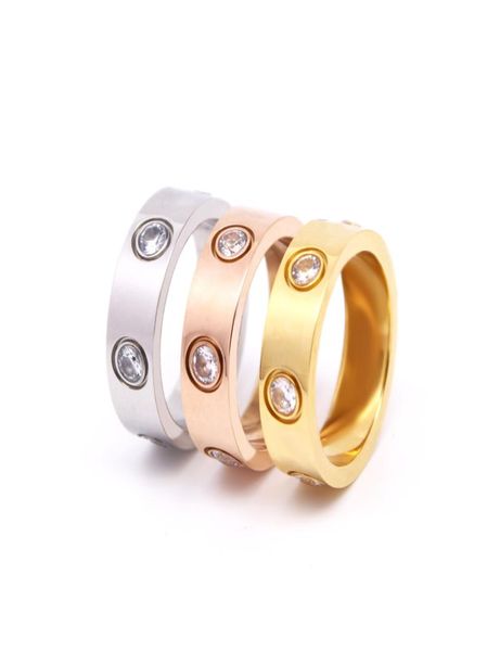 

designer for women men ring zirconia engagement titanium steel wedding rings rose gold fashion jewelry gifts woman accessories no 5742286, Silver