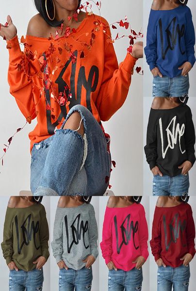 

2019 fashion new explosion models leaking shoulder loose letter print long sleeve handsome cool sweater for women1858703, Black