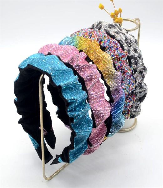 

baroque folding rhinestones headbands rainbow diamond women hairbands vintage full crystal party hair accessories head wear5982792, Silver