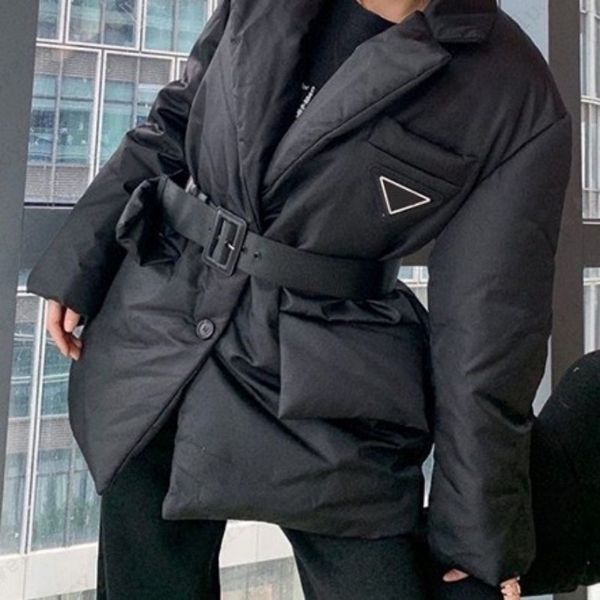 

designers women jacket parkas down coat fashion short jacket overcoat slim corset thick outfit windbreaker pocket outsize lady warm coats s-, Black;brown
