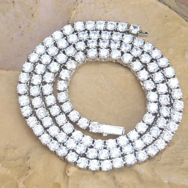 

sterling silver iced out moissanite tennis choker chain