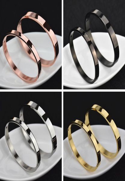 

bracelet bangle titanium steel stainless steel silver rose gold woman man bangle bracelet women men screw bracelet couple jewelry4123806, Black