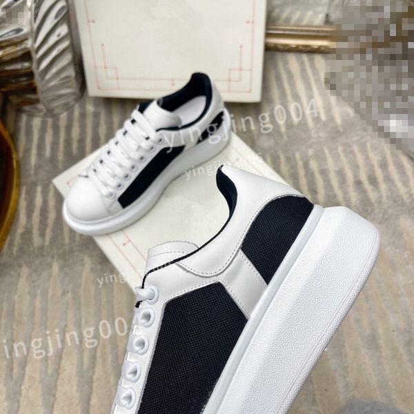 

new luxury designer men's and women's fashion casual shoes leather lacing platform sports shoes white blue men's women's, Black