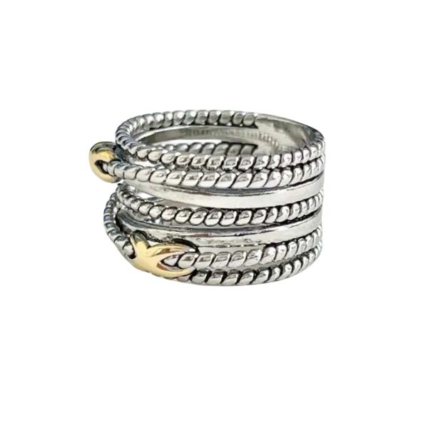 

designer dy ring luxury 5a 925 sterling silver multi layer twisted wire ring accessories jewelry stylish romantic valentine's day gift