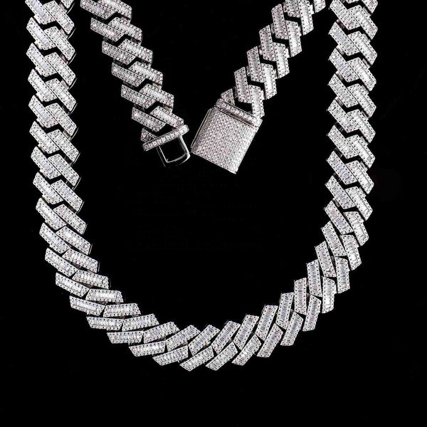 

luxury hip hop 925 silver miami cuban link chain moissanite