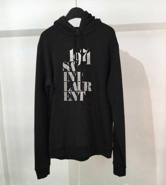 

slp hooded sweater sweatshirt long sleeve star moon no smoking 1974 movie star nail autumn winter coat pullover men and women desi6514467, Black