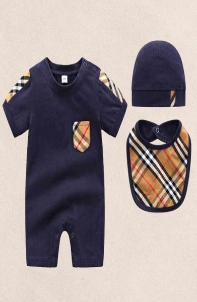 

in stock baby rompers spring autumn boy girls long short sleeve romper cotton newborn threepiece set kids luxury jump67326806, Blue