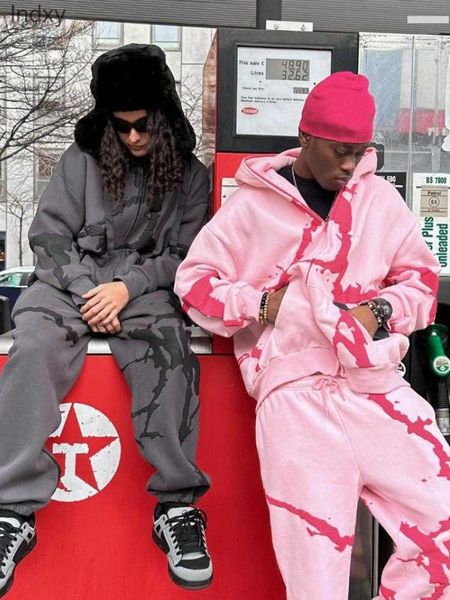 

men's jackets y2k fashion hoodies men harajuku gothic printed oversized full zipper sweatshirts pants hip hop hooded jacket coats stree, Black;brown