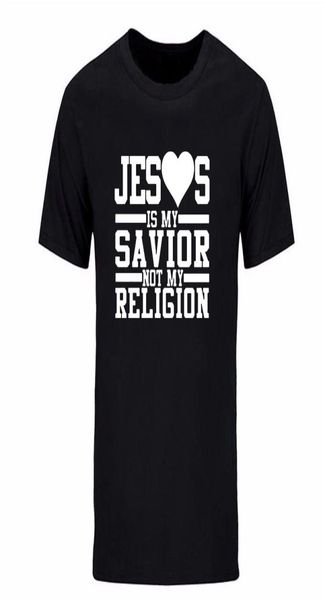 

fashion summer men039s tshirt quot jesus is my savior not my religion quot printed t shirt cotton short sleeve t shirt di2510925, White;black