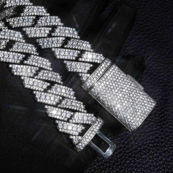 

fine jewelry necklaces moissanite chain cuban mens jewelry, Silver
